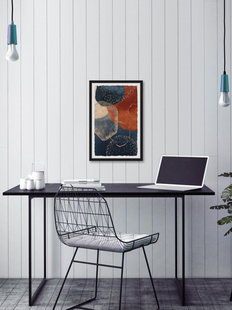 "Muted Conflict" Framed Painting Print, 24x36