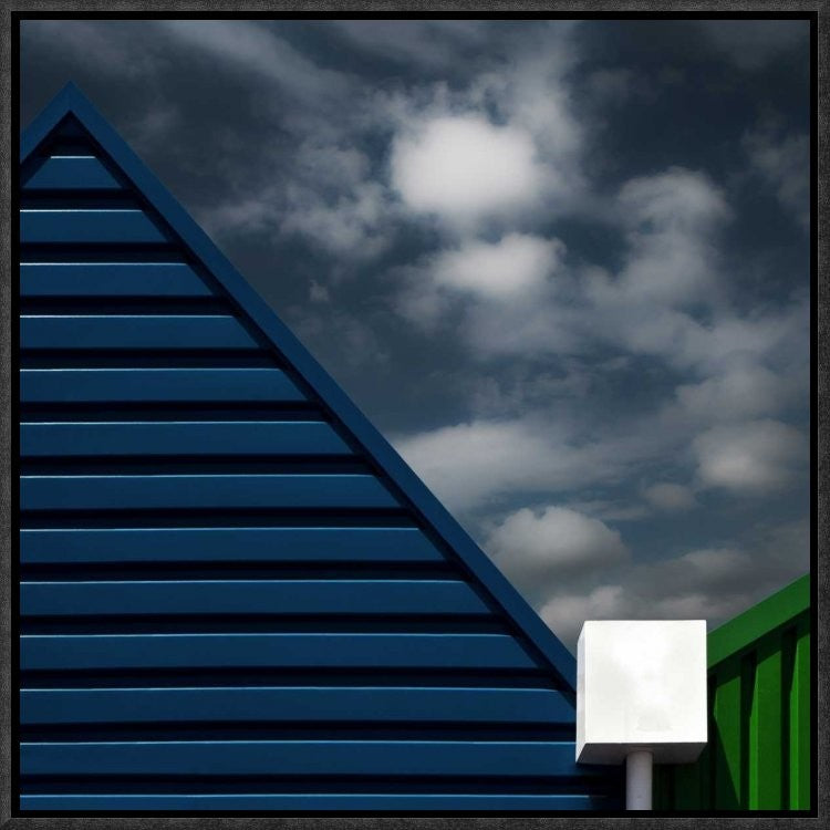 "Water Collector" Framed Canvas Giclee by Gilbert Claes, 17x17"