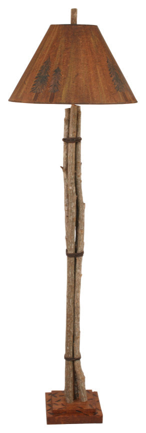 Twig and Leather Floor Lamp