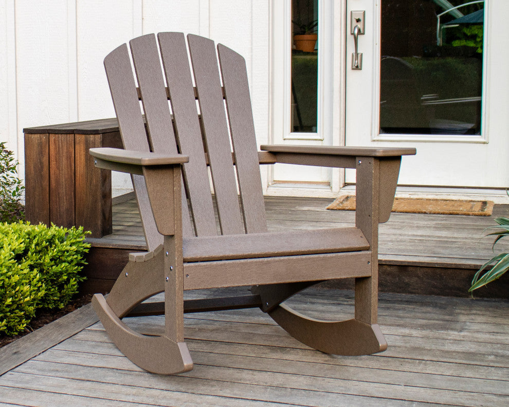 POLYWOOD Nautical Adirondack Rocking Chair, Pacific Blue