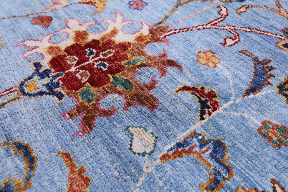 7' Round Persian Tabriz Handmade Wool Rug Q7747