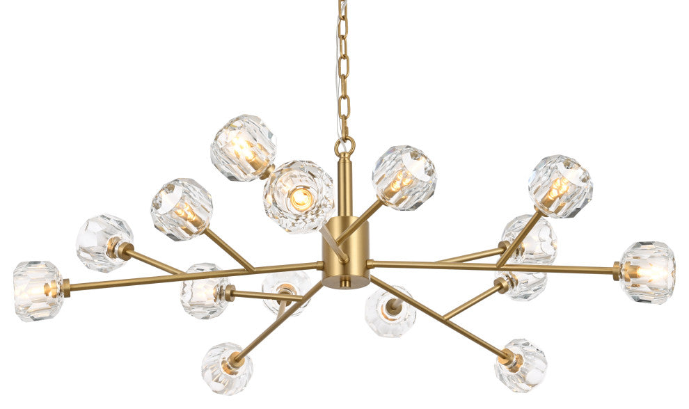 15 Light Pendant, Gold