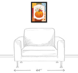 Harvest Patchwork Pumpkin 12x16 Black Floating Framed Canvas