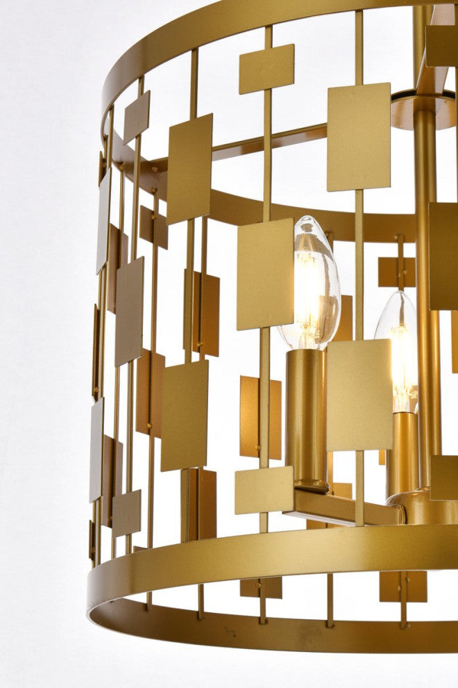 Louie 3-Light Pendant, Brass
