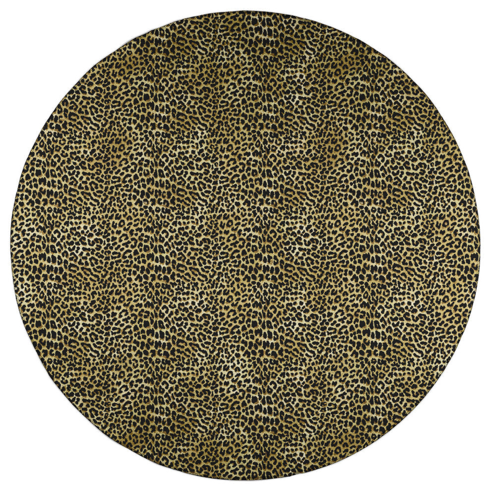 Indoor/Outdoor Mali ML2 Gold Machine Washable 6' x 6' Round Rug