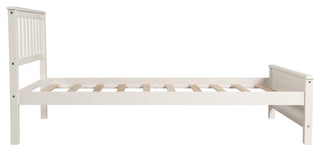 Gewnee Wood Twin Size Platform Bed with Headboard and Footboard in White