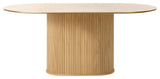Mid-Century Modern Pedestal Dining Table, Natural Oak, 71" Oval