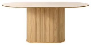 Mid-Century Modern Pedestal Dining Table, Natural Oak, 71" Oval