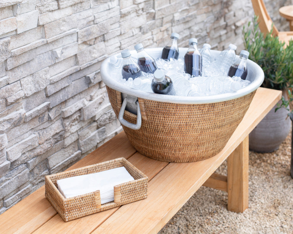 Artifacts Rattan™ Aluminum Ice Tub, Honey Brown
