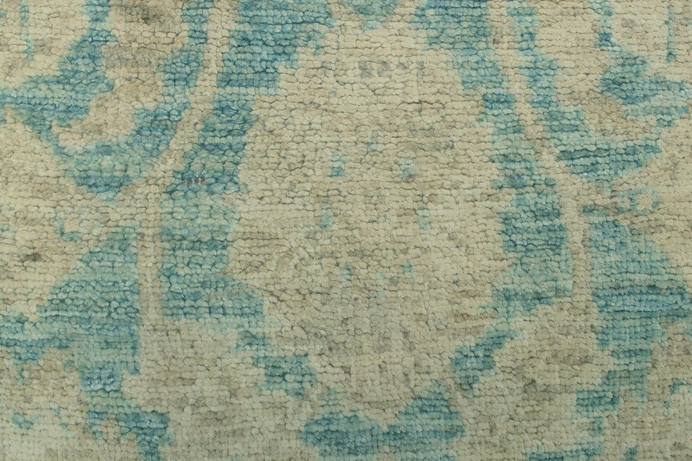 Yousafi Fine Chobi Adebayo Blue and Beige Rug, 3''11x19''1