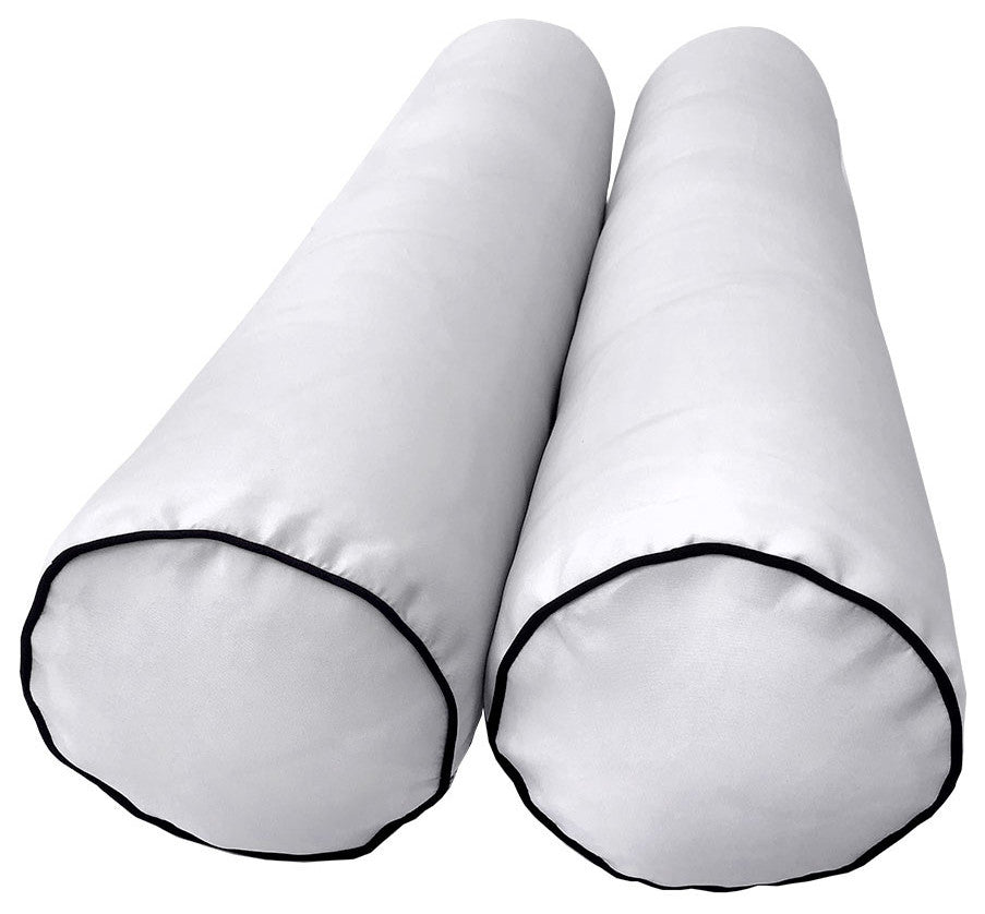Style6 Twin Size Contrast Pipe Trim Bolster Pillow Outdoor Slip Cover ONLY AD105