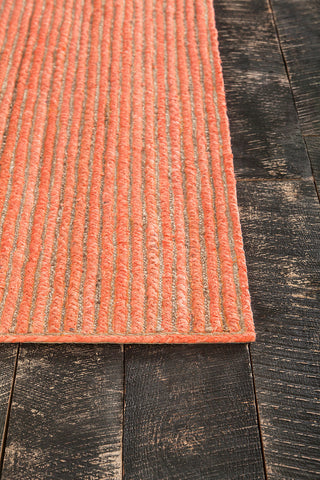 Alyssa Subtle Stripe Contemporary Area Rug, Orange, 5'x7'6"