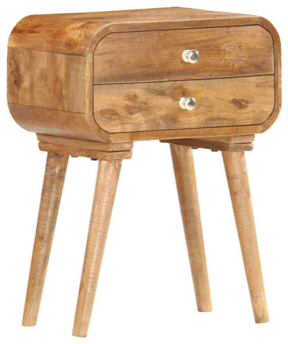 vidaXL Cabinet Accent Side End Table with Storage Drawers Solid Wood Mango