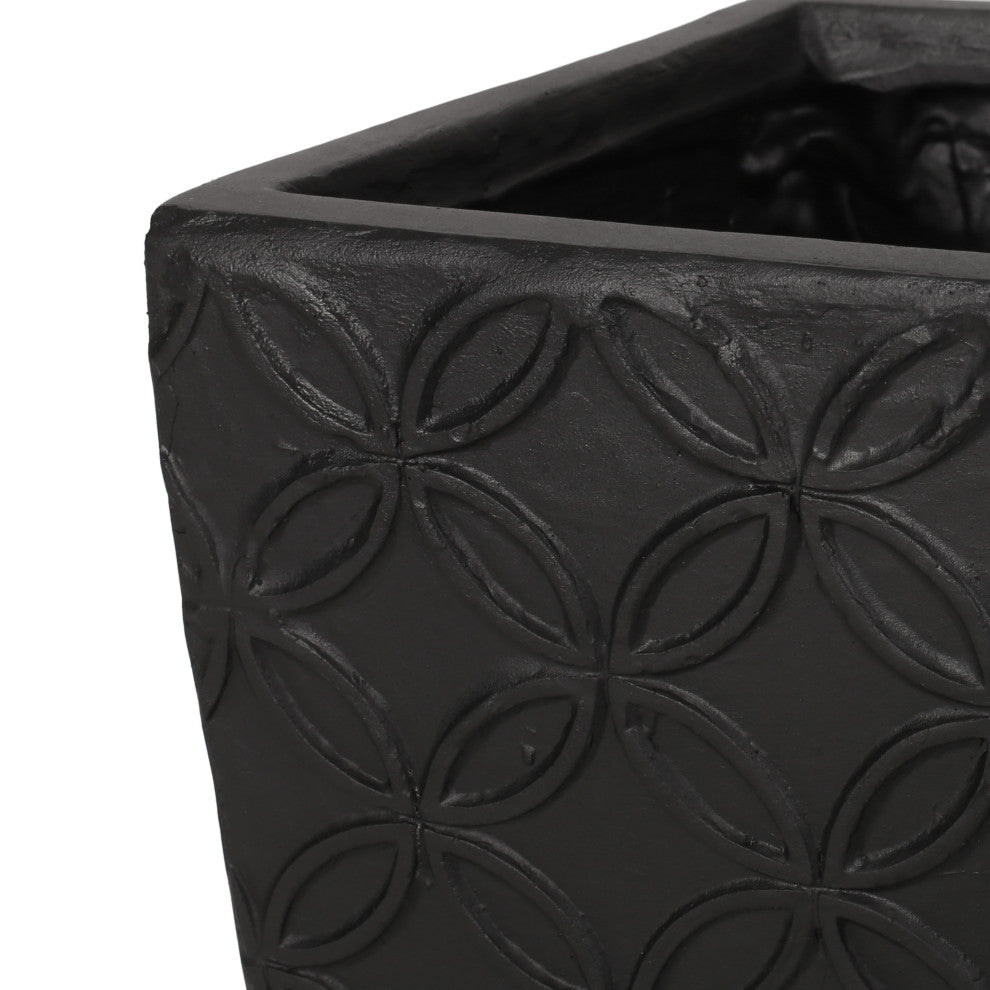 Beadles Outdoor Cast Stone Planter, WxDxH, 12.25wx12.25dx24h