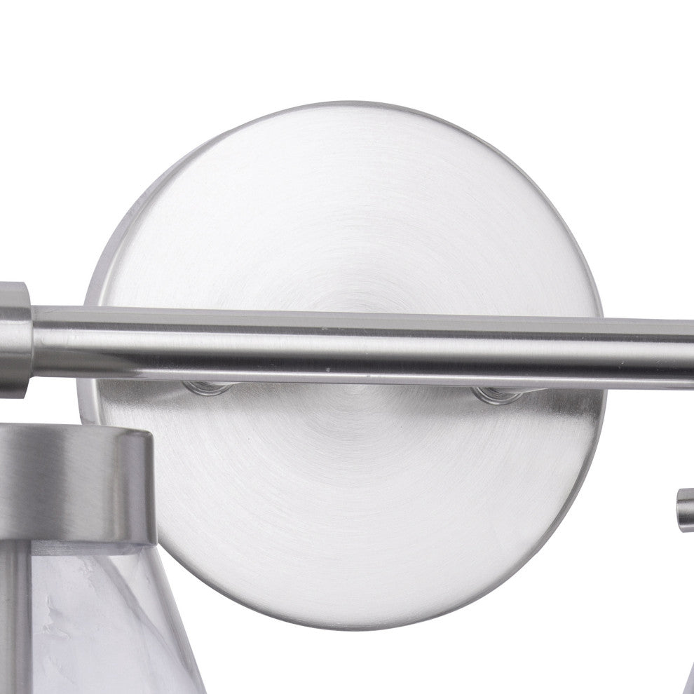 2-light Modern Farmhouse Nickel Vanity Light Wall Sconce