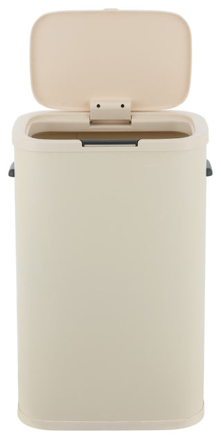 Tammi Kitchen 14.5-Gallon Slim Metal Push Button Trash Can, Brown