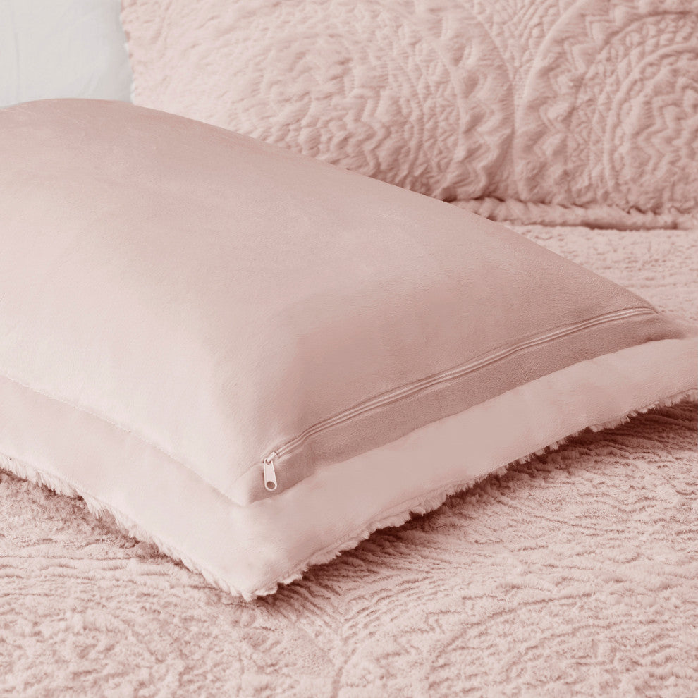 Madison Park Arya Medallion Faux Fur Plush Comforter Mini Set