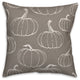 Gray Pumpkin Pattern 18x18 Spun Poly Pillow