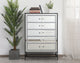 Bailee 48" Mirrored 6-Drawer Chest, Black