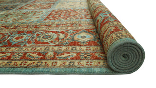 Handmade Aria Naeemah Blue/Rust Rug, 8'11x11'8