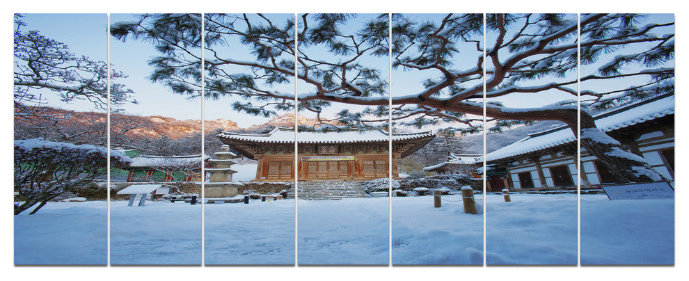 Naesosa Temple in South Korea, Landscape Canvas Art Print, 83"x32", 7 Panels