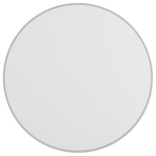 Julianne Round Metal Framed Wall Mirror, Silver, 36"