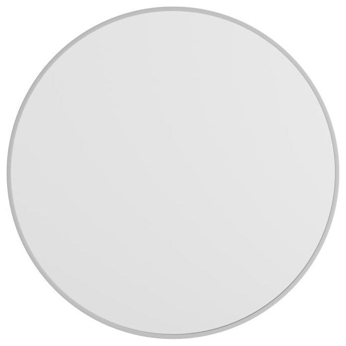 Julianne Round Metal Framed Wall Mirror, Silver, 36"