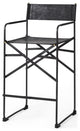 Black Leather Director's Chair Counter Stool