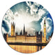 Big Ben And House Of Parliament, Cityscape Wall Round Wall Art, 11"