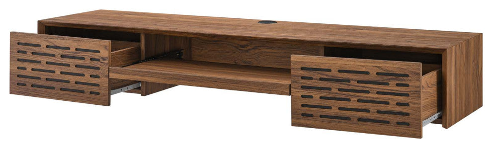 Computer Work Desk, Walnut, Wood, Modern, Mid Century Home Business Office