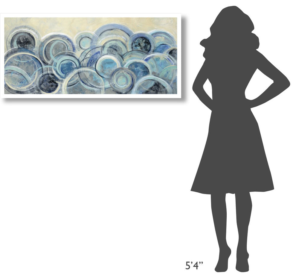 "Variation Blue" Digital Paper Print by Silvia Vassileva, 46"x21"