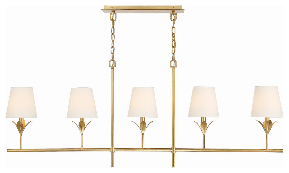 Broche 5-Light Chandelier, Antique Gold