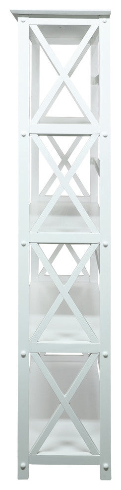 0Montego 5-Shelf Bookcase-White
