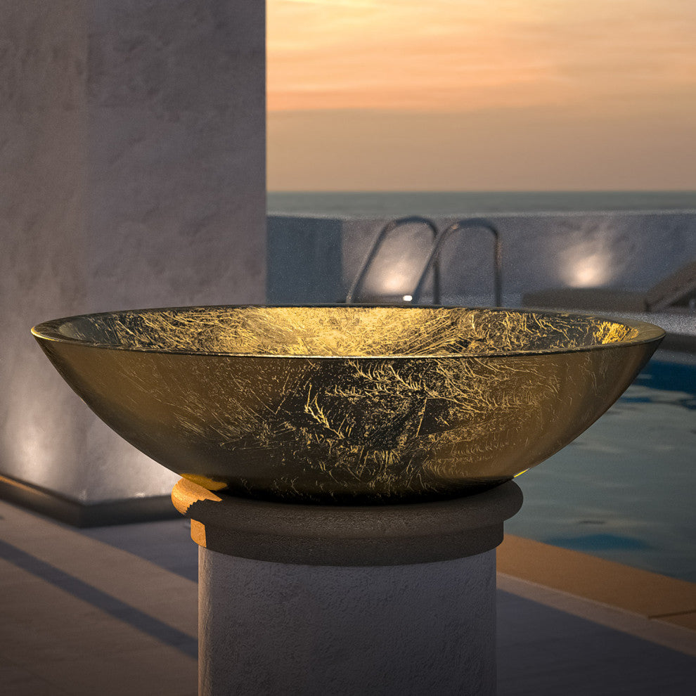 Technoform Vessel Sink, Platinum, Gold Leaf
