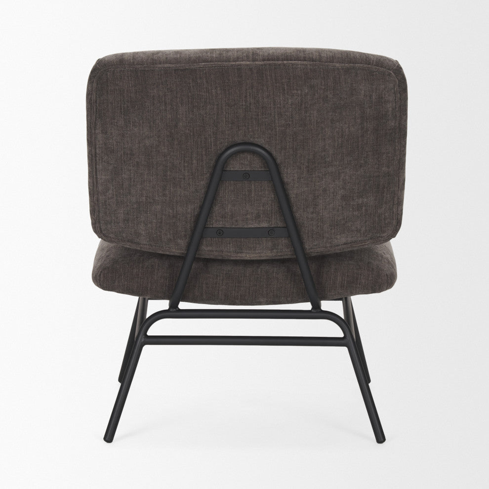 Nora Charcoal Fabric With Matte Black Metal Legs Accent Chair