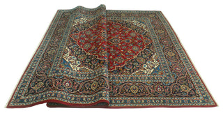 Fine Vintage Distressed Dilek Red/Navy Rug, 8'2 x 11'1