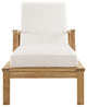 Natural White Marina Outdoor Patio Teak Single Chaise