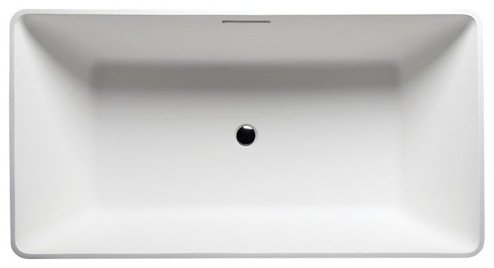 Malibu Pulau Rectangle Soaking Bathtub 64x34x24 Glossy White
