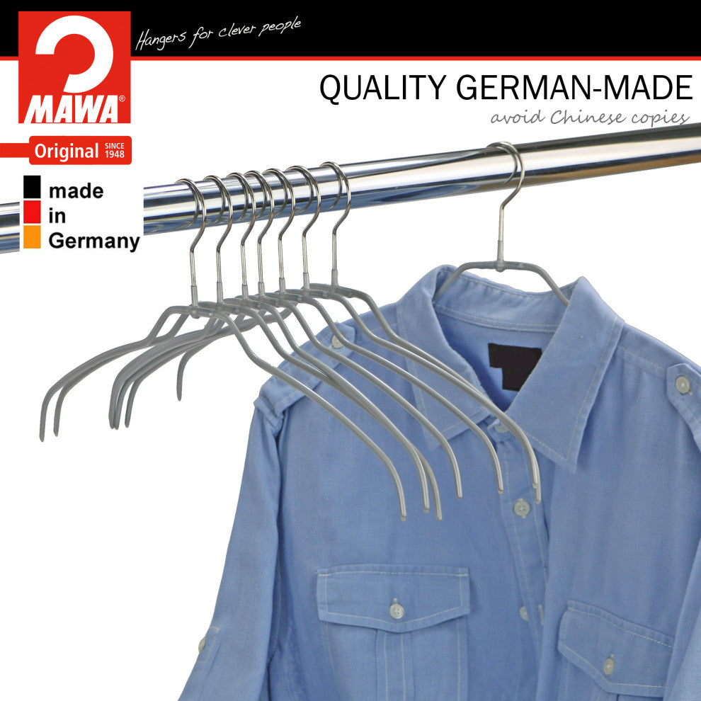 Silhouette Ultra Thin Shirt Hangers, Set of 20, Silver