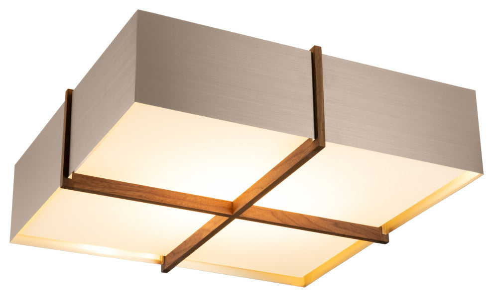 Veram Flushmount LED, Walnut, Brushed Rose Gold, 24, 3500k