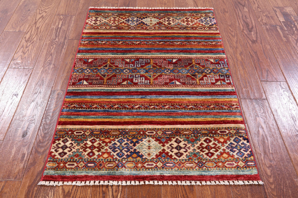 2' 8" X 3' 11" Super Kazak Khorjin Hand-Knotted Rug Q10795