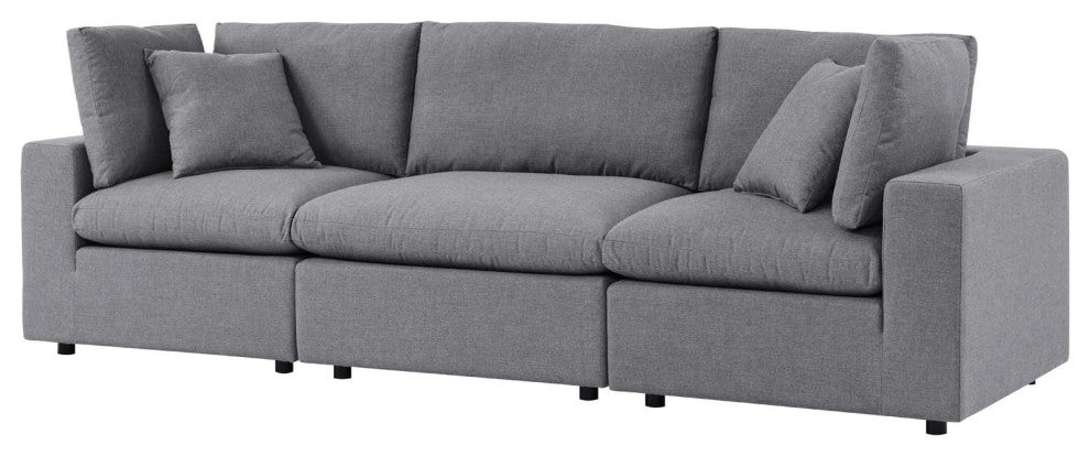 Modular Lounge Deep Sofa, Sunbrella, Gray, Modern, Outdoor Hospitality