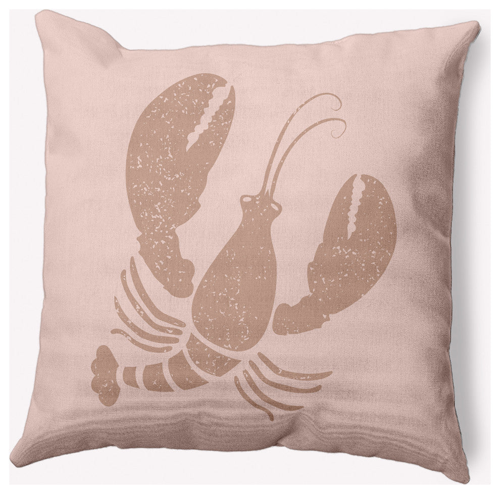 26x26" Lobster Nautical Decorative Indoor Pillow, Mauve