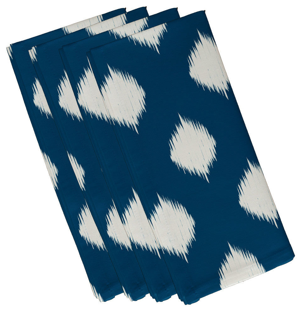 Ikat Dot Geometric Print Napkin, Teal, Set of 4
