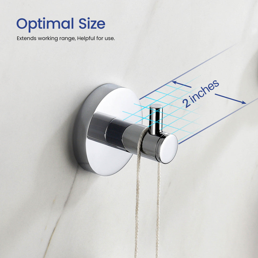 Circular Bathroom Towel & Robe Hook 2 Count, Chrome