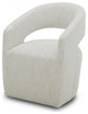 26" Cream Textured Polyester Modern Arm Chair