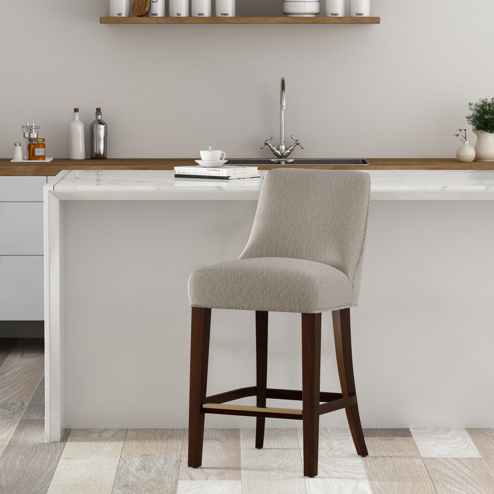 Manhattan Comfort Beever Counter Stool, Taupe, Single