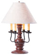 Handcrafted Wood Table Lamp Cedar Creek With Linen Shade, Red