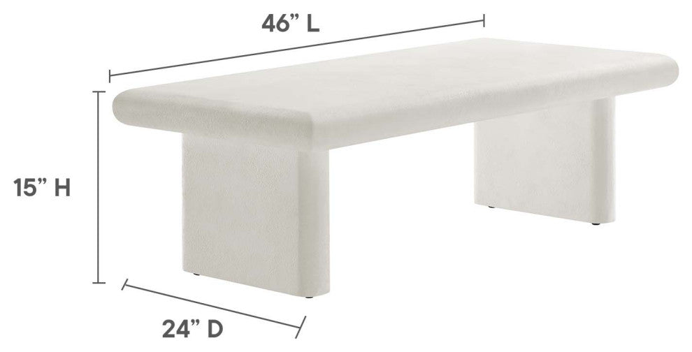Relic Concrete Textured Coffee Table - White