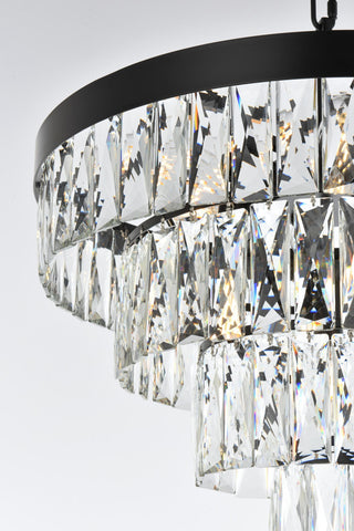 Home Living 20" Round Chandelier, Black